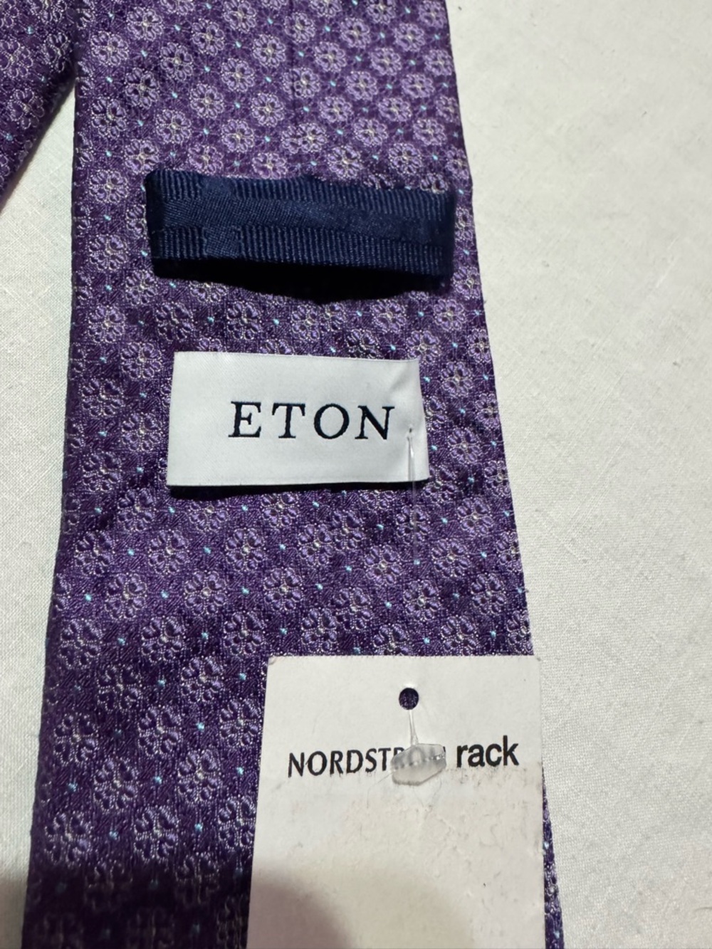 Eton Mid Purple Silk Tie NWT Italian - Picture 3 of 5